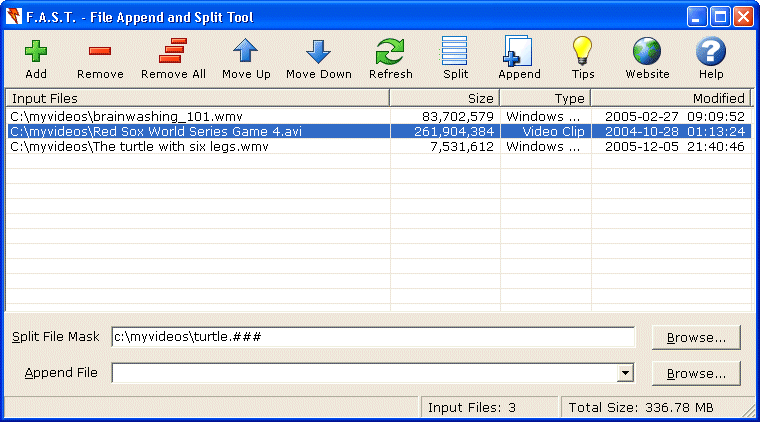 Click to view File Append and Split Tool 1.0.0 screenshot
