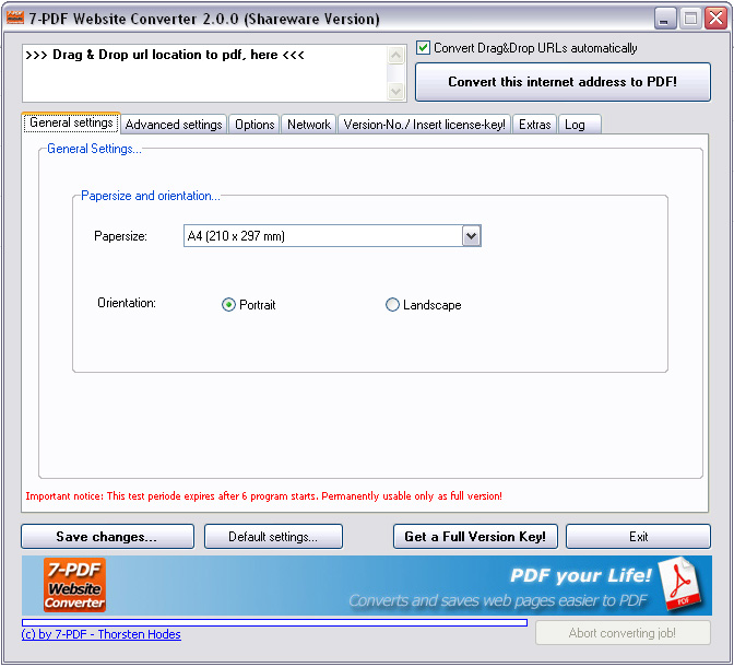 Click to view 7-PDF Website Converter 1.0.6.164 screenshot