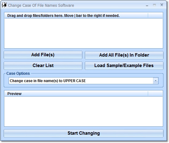 Click to view Change Case Of File Names Software 7.0 screenshot