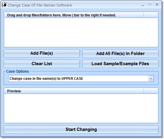 Click to view Change Case Of File Names Software 7.0 screenshot