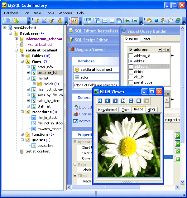 Click to view Code Factory for MySQL 13.9 screenshot