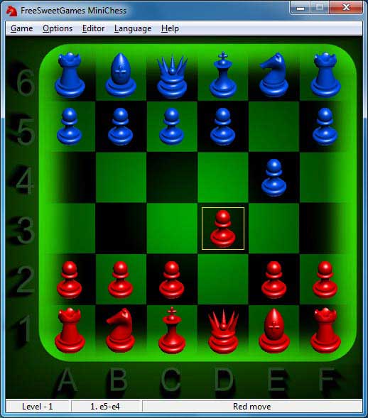 Click to view FreeSweetGames Minichess 3.1.40 screenshot