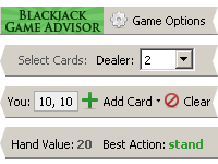 Click to view Blackjack Game Advisor 1.01 screenshot