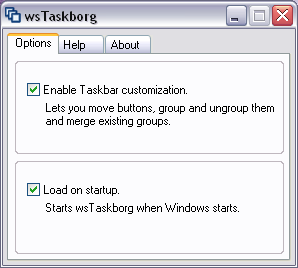 Click to view wsTaskborg 1.4.0.2 screenshot