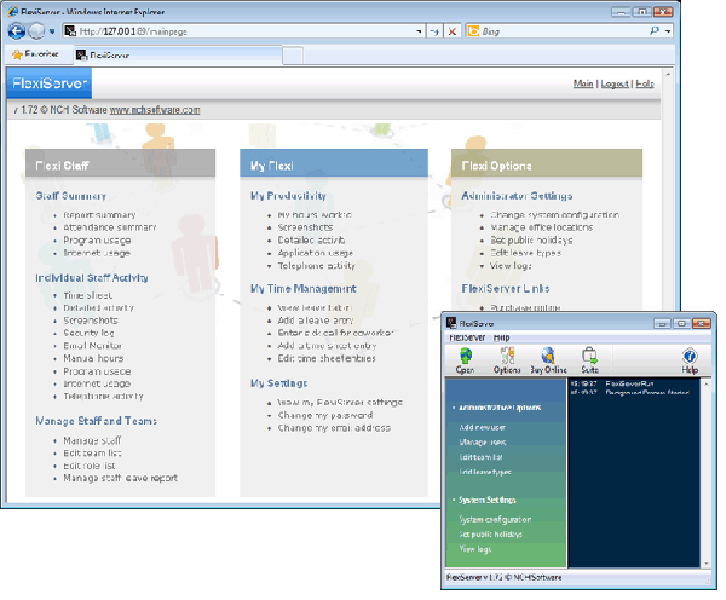 Click to view Flexi-Server Corporate Management 1.68 screenshot