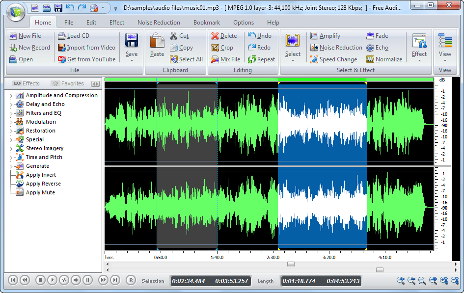 Click to view All Free Audio Editor 7.6.7 screenshot