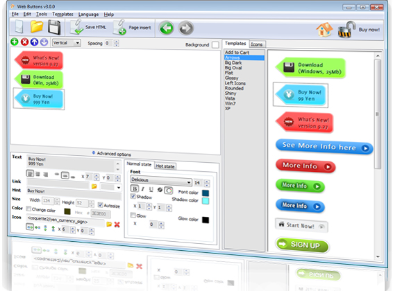 Click to view FreeButtons.org 2.3 screenshot