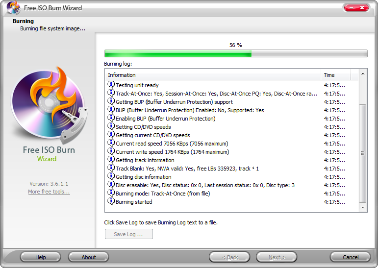 Click to view Free ISO Burn Wizard 4.5.8 screenshot