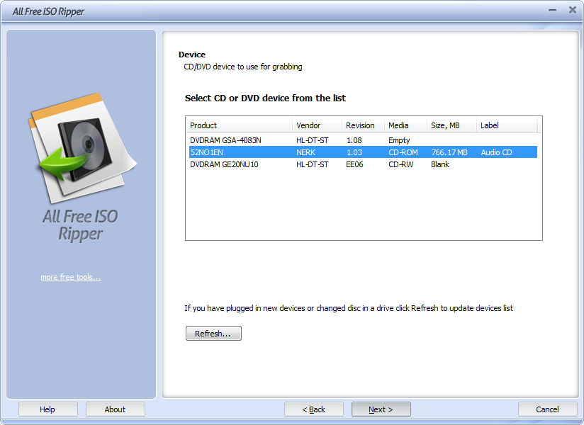 Click to view All Free ISO Ripper 3.3.8 screenshot