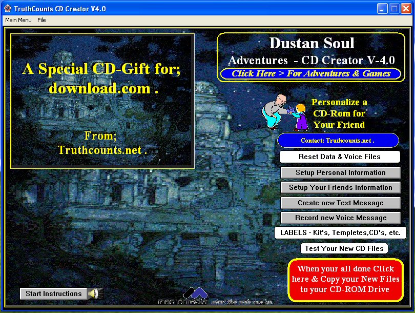 Click to view Dustan Soul Adventures CD/DVD Creator 6.0 screenshot