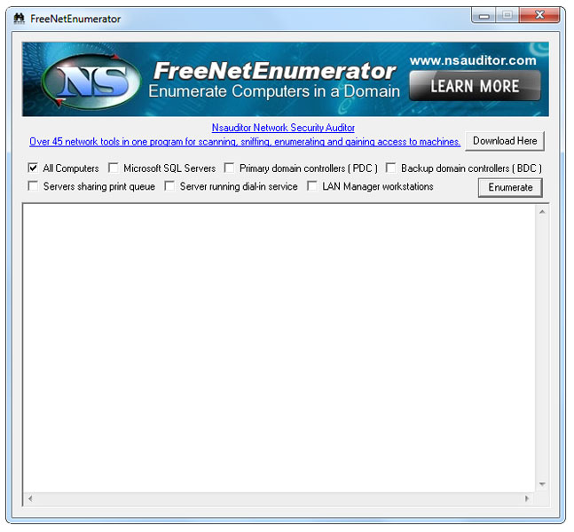 Click to view FreeNetEnumerator 1.6.5 screenshot