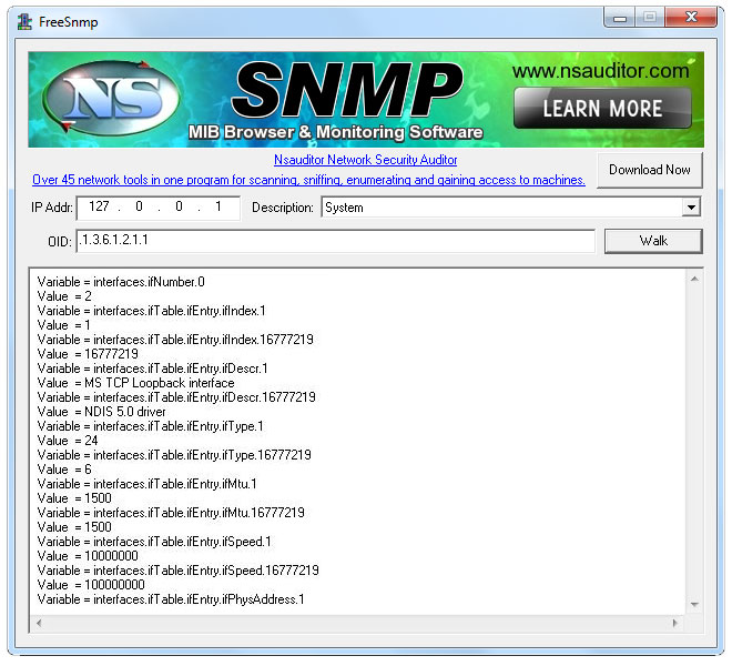 Click to view FreeSnmp 2.0.3 screenshot