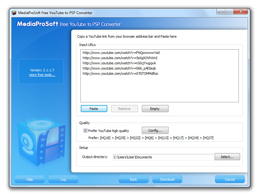 Click to view MediaPro Free YouTube to PSP Converter 6.4.3 screenshot