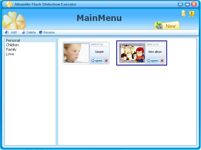 Click to view AlbumMe Flash Slideshow Executor 1.6.3 screenshot