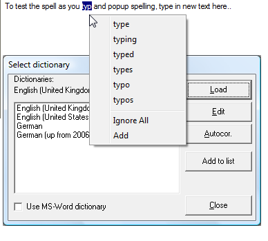 Click to view JRSpell Checker 5.0 screenshot