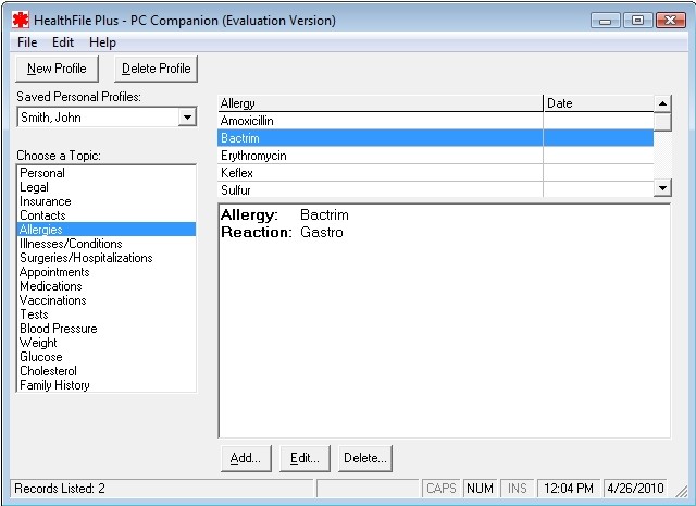 Click to view HealthFile Plus 5.0.2 screenshot