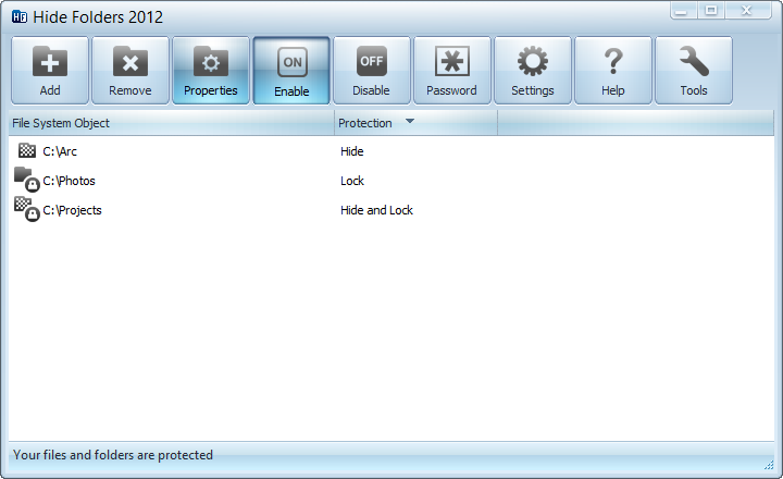 Click to view Hide Folders 2012 4.3 screenshot