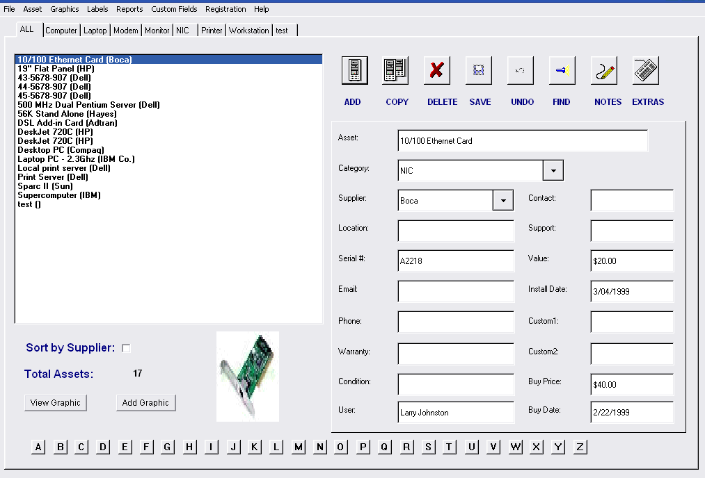 Click to view Hardware Asset Tracker 5.1.1 screenshot