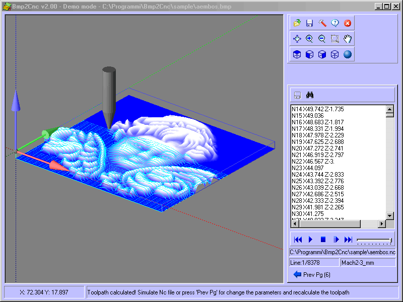 Click to view Bmp2Cnc 2.70 screenshot