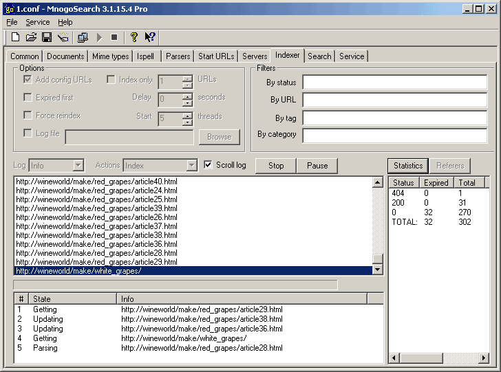 Click to view mnoGoSearch Lite for Windows 3.2.42.1 screenshot