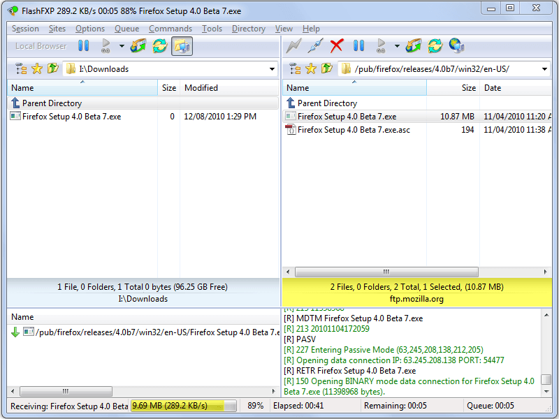 Click to view FlashFXP 4.4.4.2046 screenshot
