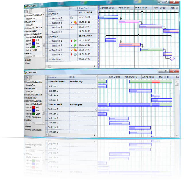 Click to view KS-Gantt Control for DotNet WinForms 7.0.6 screenshot