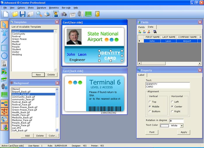 Click to view Advanced ID Creator Professional 9.24.245 screenshot