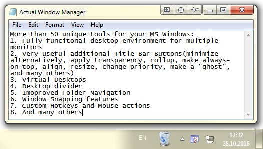 Click to view Actual Window Manager 8.1.1 screenshot