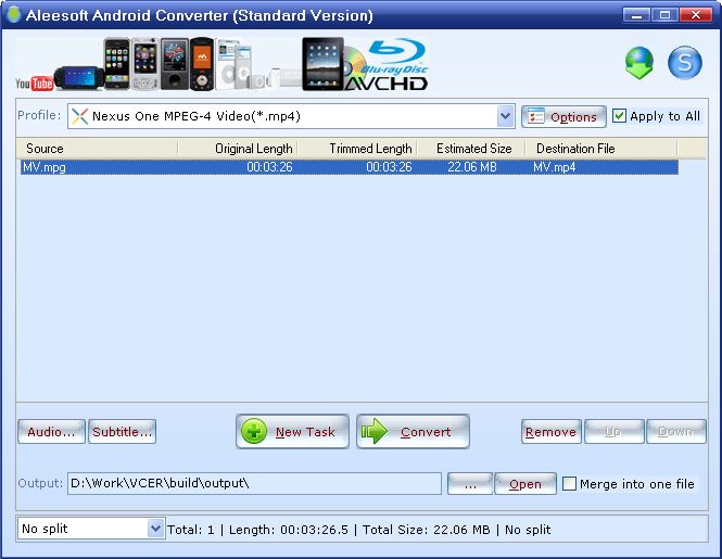 Click to view Aleesoft Android Converter 2.5.72 screenshot