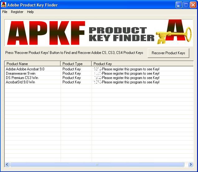 Click to view APKF Product Key Finder 2.3.5 screenshot