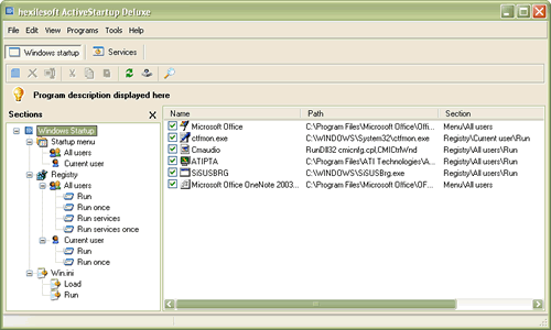 Click to view ActiveStartup Deluxe 1.21 screenshot