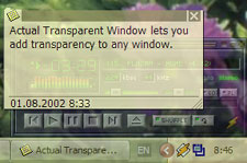 Click to view Actual Transparent Window 8.1.1 screenshot