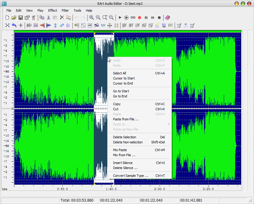 Click to view EArt Audio Editor 4.0 screenshot
