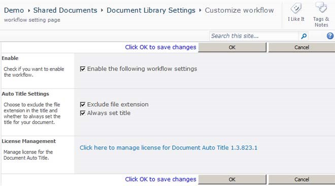 Click to view SharePoint Document Auto Title 1.5.517.3 screenshot