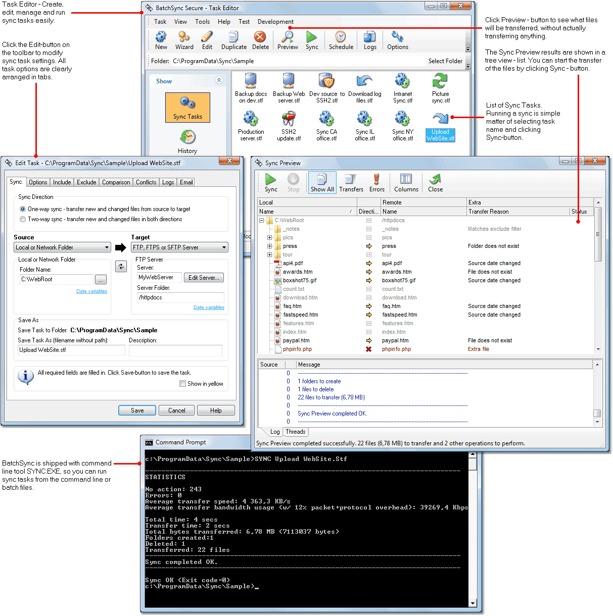 Click to view BatchSync Secure FTPS/SFTP 4.0 screenshot