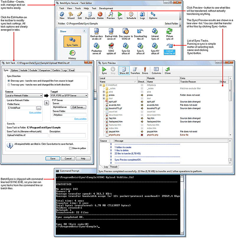 Click to view BatchSync FTP 4.0 screenshot