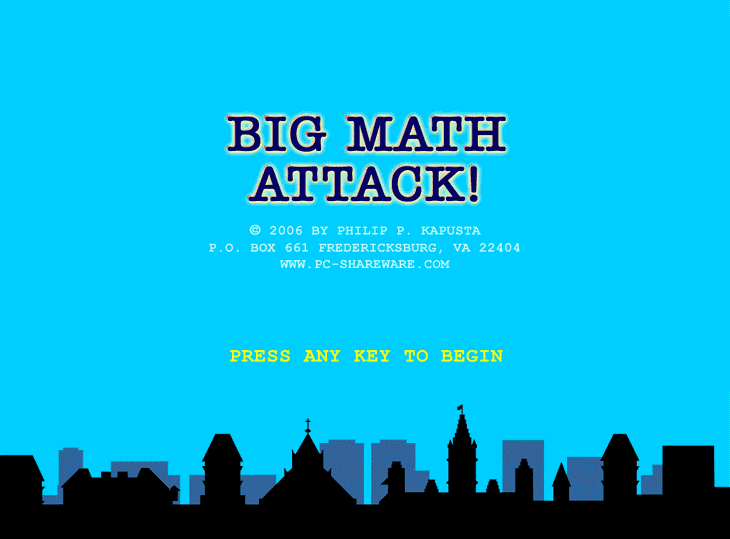 Click to view Big Math Attack 3.00 screenshot