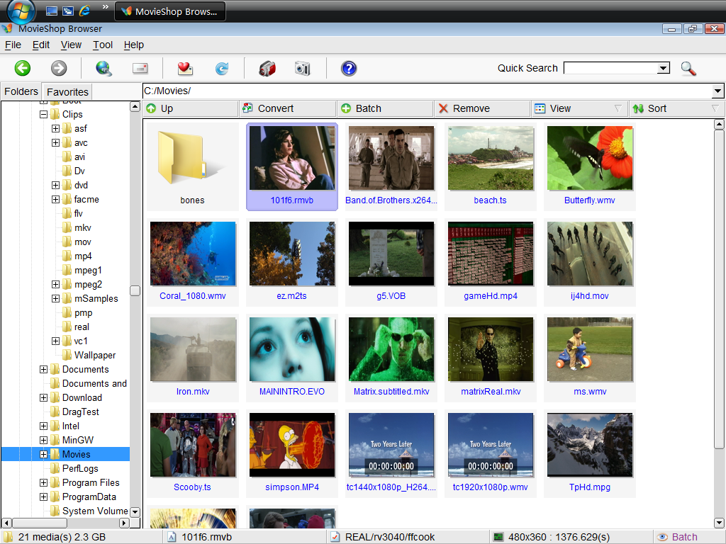 Click to view MovieShop Browser 1.7.4 screenshot