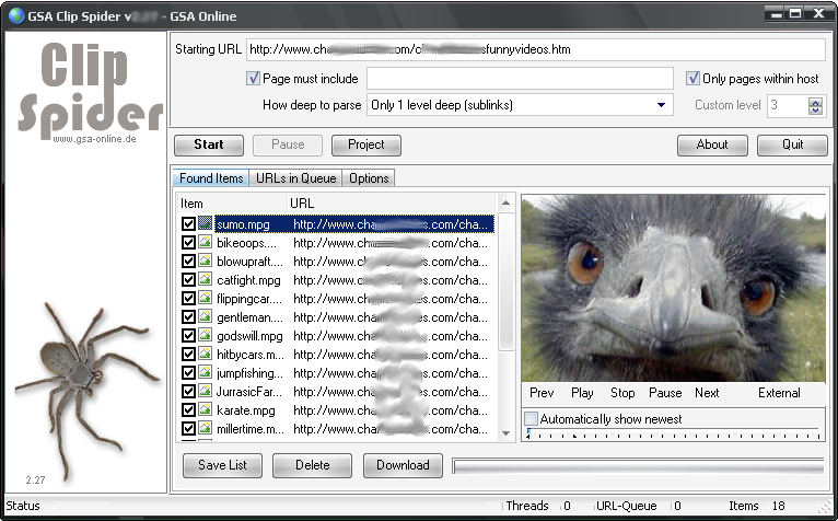 Click to view GSA Clip Spider 2.70 screenshot