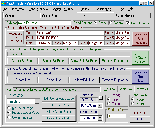 Click to view FaxAmatic 14.01.01 screenshot