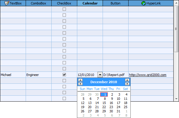 Click to view FlexCell Grid Control for .NET 4.0 4.3.3 screenshot