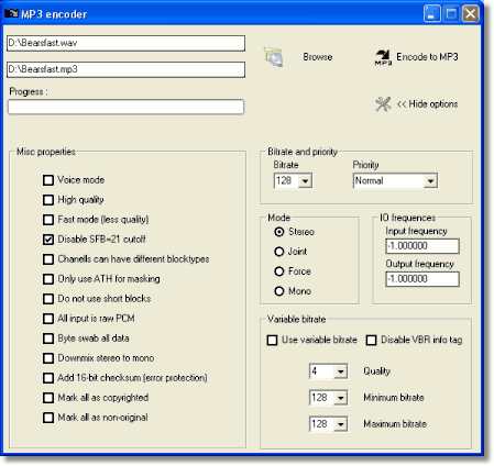 Click to view Free MP3 Converter 3.5 screenshot