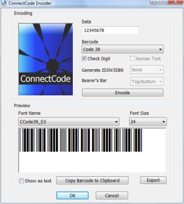 Click to view ConnectCode Free Barcode Font 5.0 screenshot