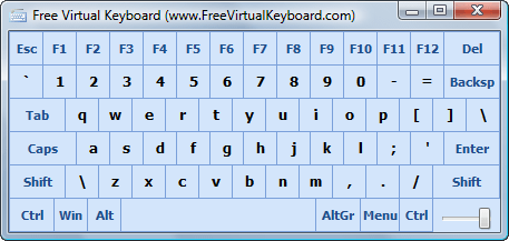 Click to view Free Virtual Keyboard 2.7 screenshot