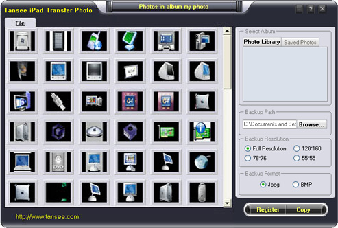 Click to view Tansee ipad Transfer Photo 1.0 screenshot