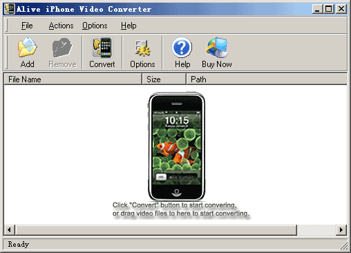 Click to view Alive iPhone Video Converter 2.0.2.8 screenshot