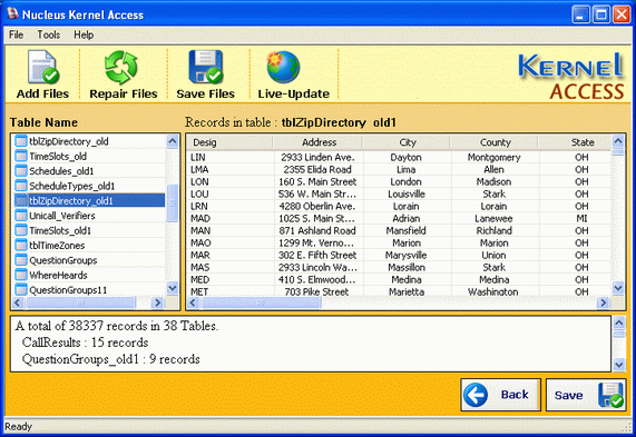 Click to view MDB Repair 11.02.01 screenshot