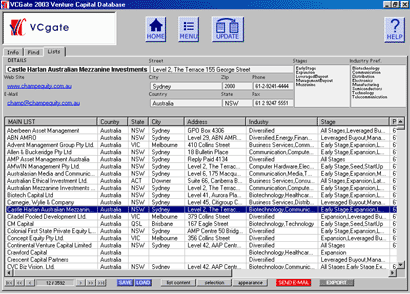 Click to view Venture Capital Firms 2009 screenshot