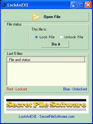 Click to view LockAnEXE 1.25 screenshot