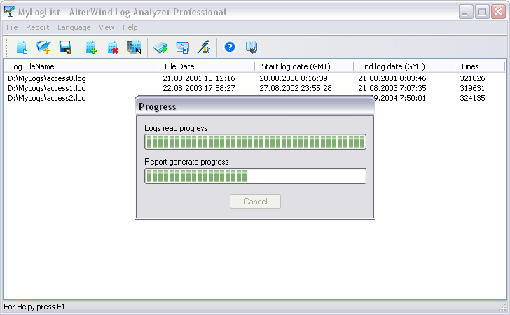 Click to view AlterWind Log Analyzer Professional 4.0 screenshot